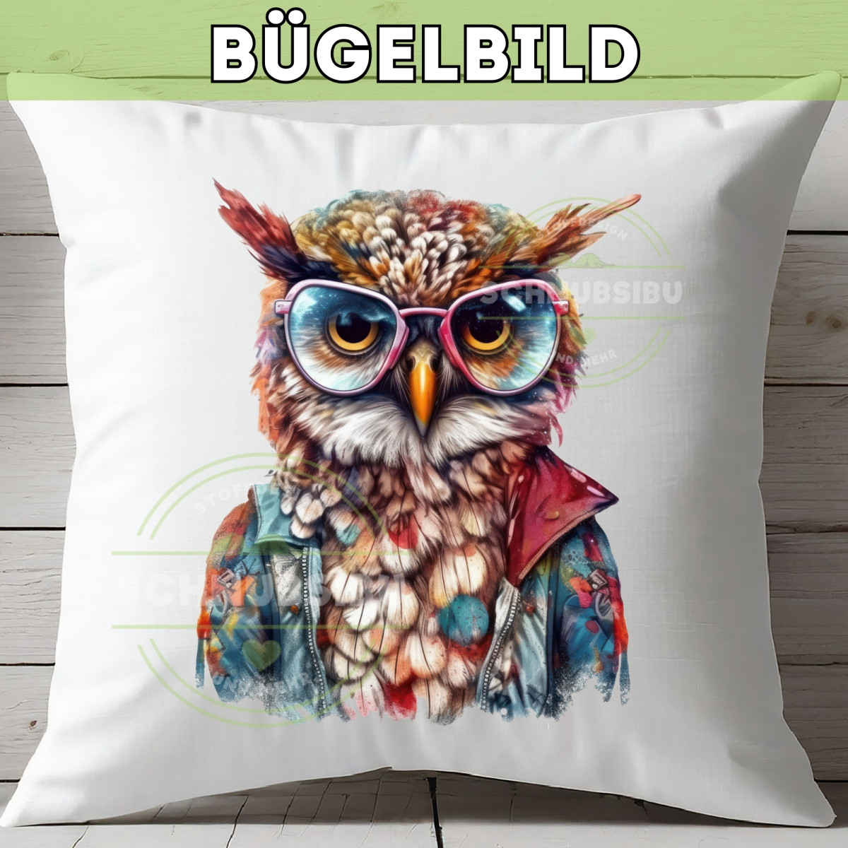 Bügelbild Funky Eule